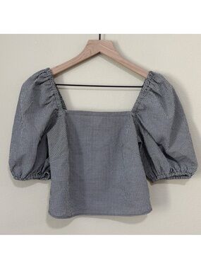 & Other Stories Size 0 Gingham Puff Sleeve Blouse